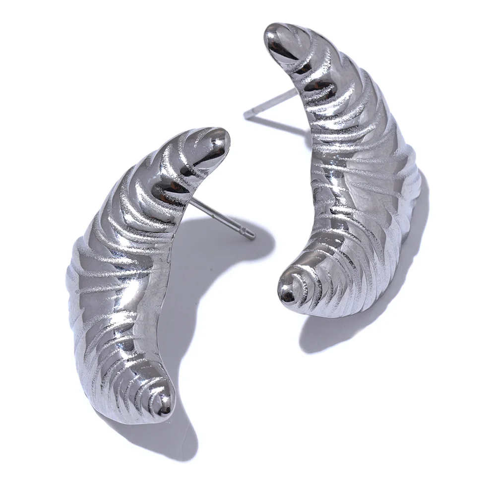 French Croissant Stud Earrings