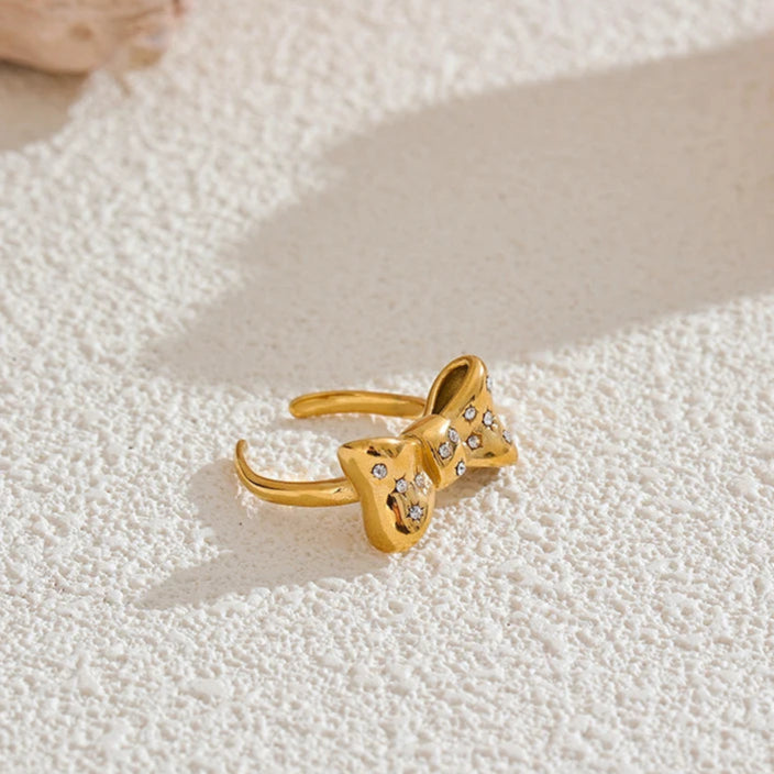 Bowknot Gold Open Ring