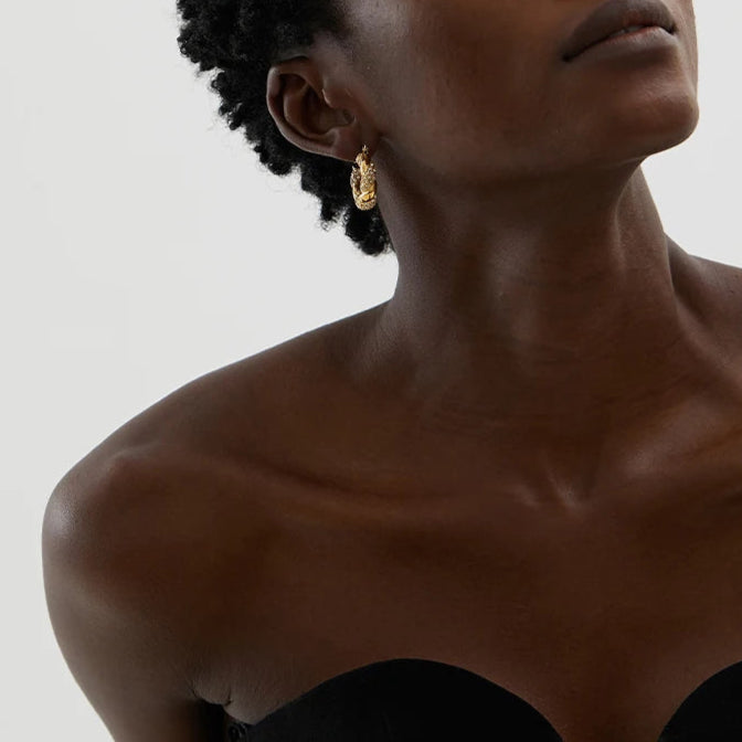 Luxe Twist Gold Hoop Earrings