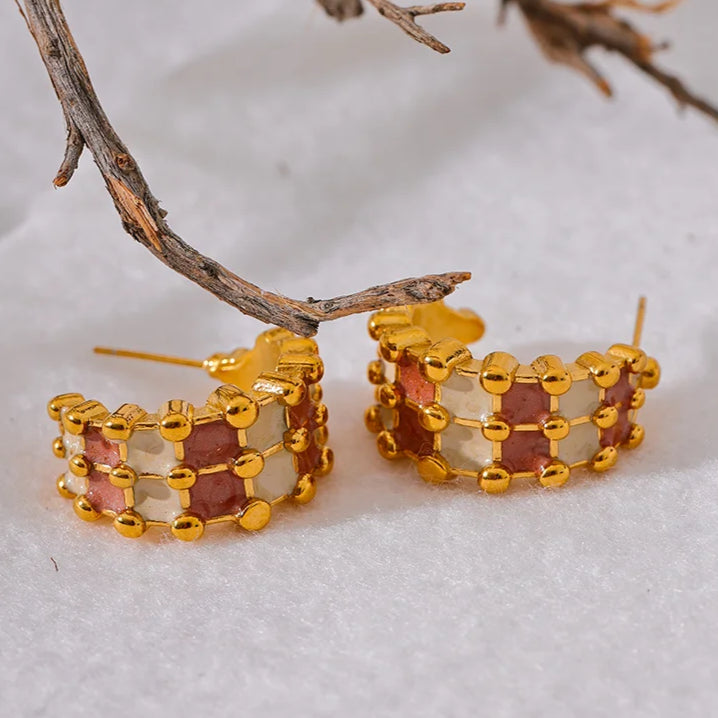 Geometric Edge C Earrings