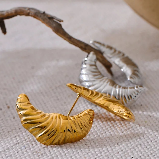 French Croissant Stud Earrings
