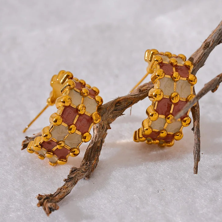 Geometric Edge C Earrings