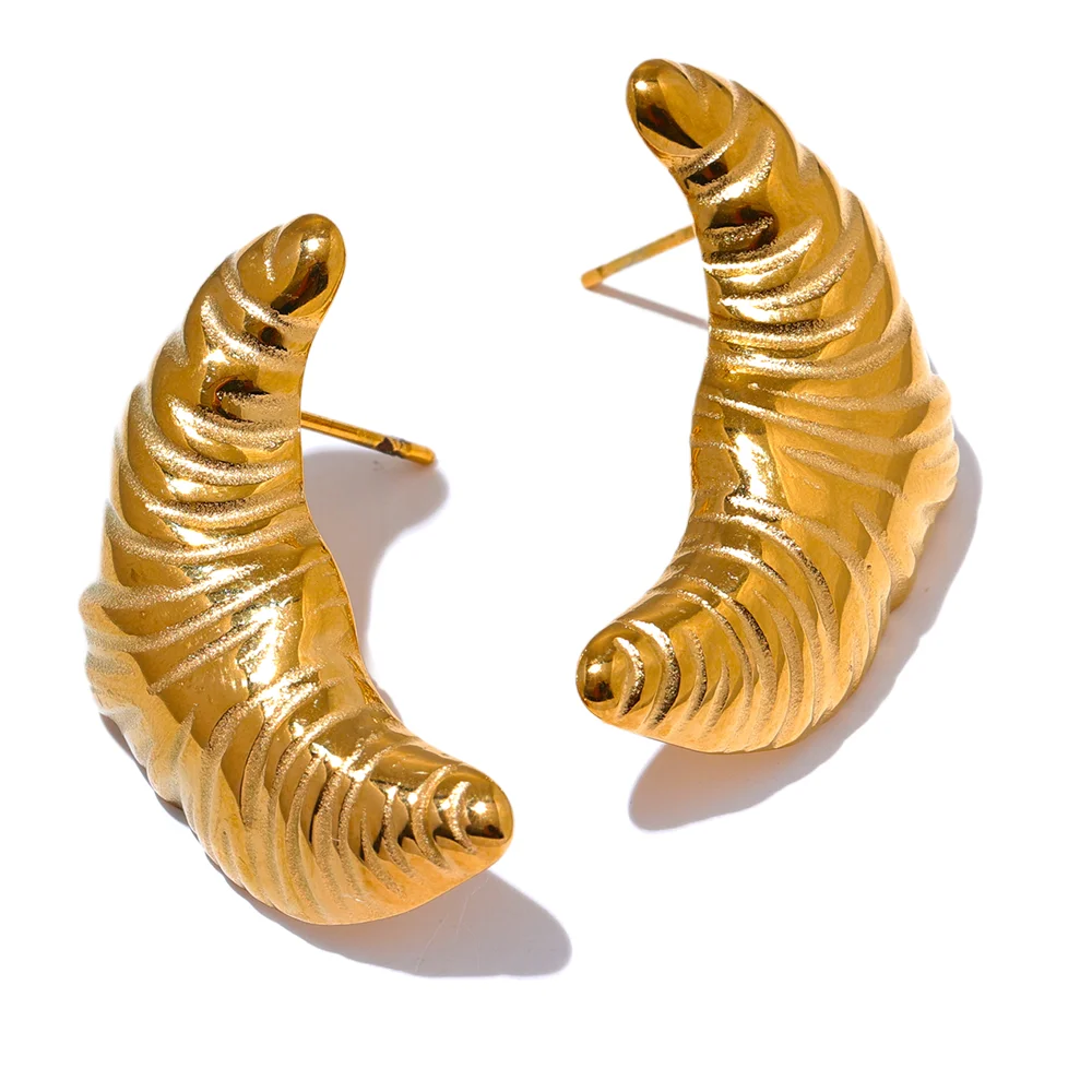 French Croissant Stud Earrings