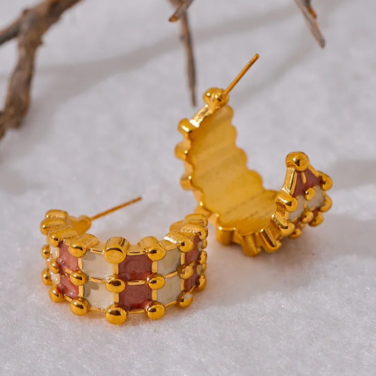 Geometric Edge C Earrings