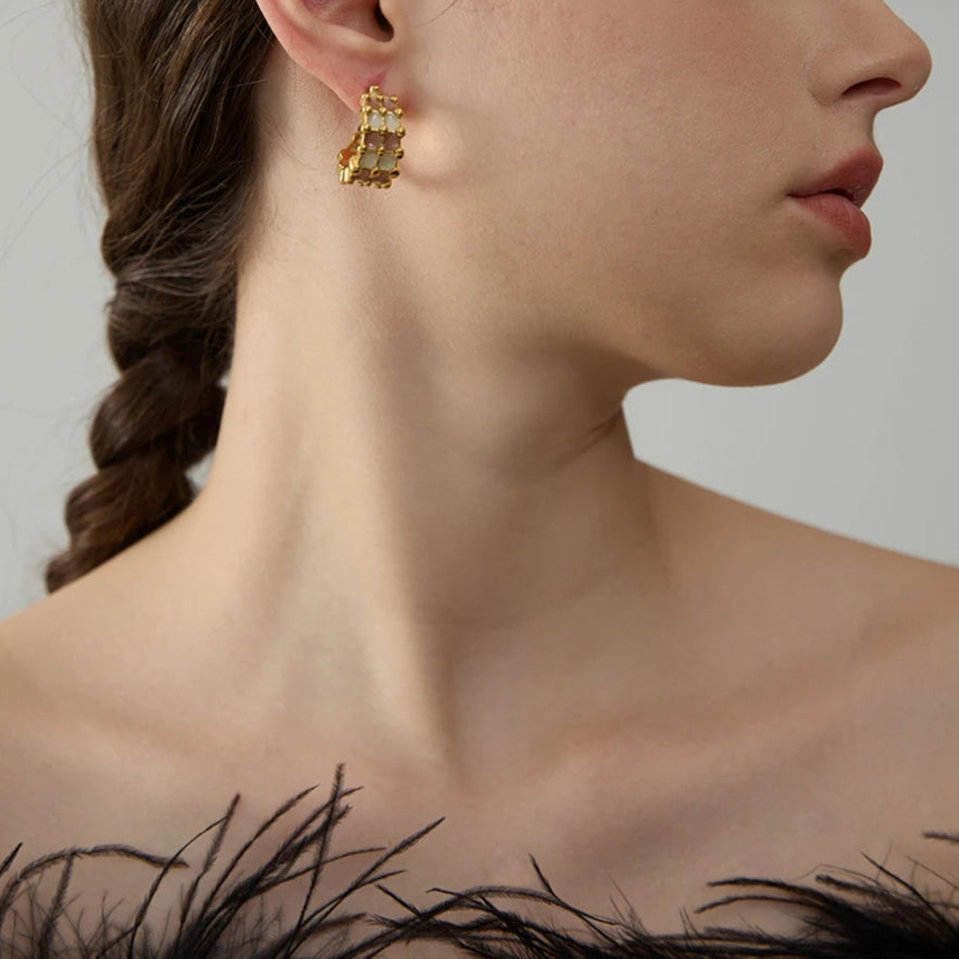 Geometric Edge C Earrings