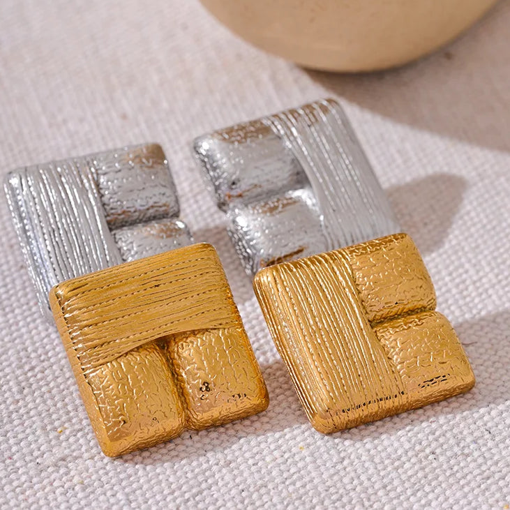Square Statement Stud Earrings