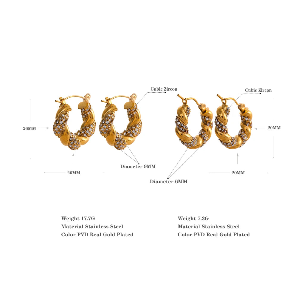 Luxe Twist Gold Hoop Earrings