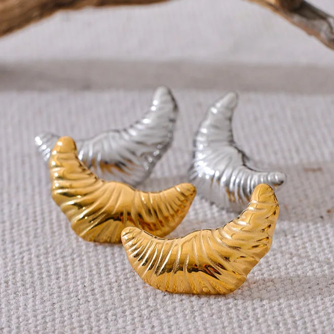 French Croissant Stud Earrings