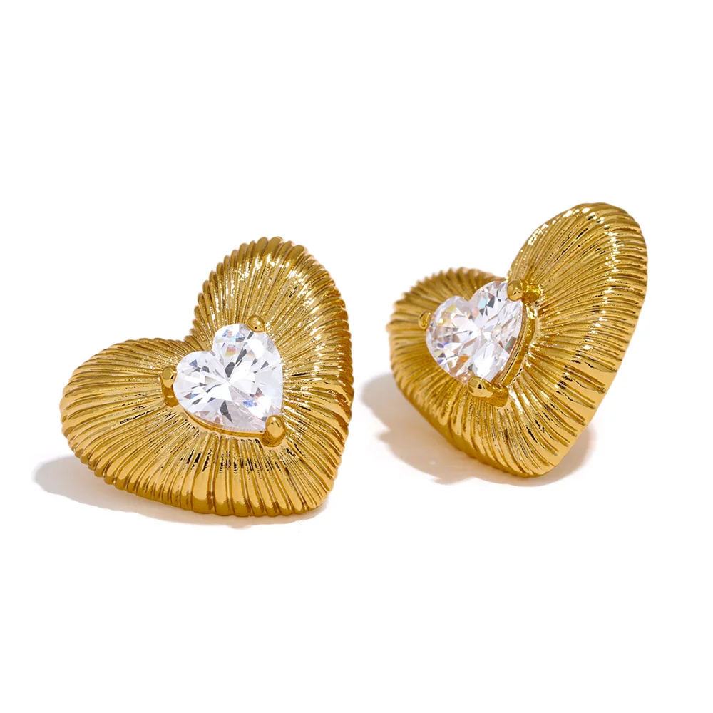 Delicate Heart Stud Earrings