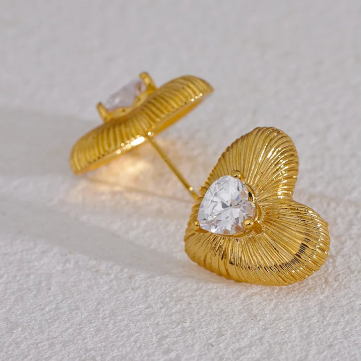Delicate Heart Stud Earrings