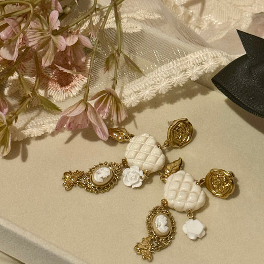 Velvet Heart Victorian Charm Earrings