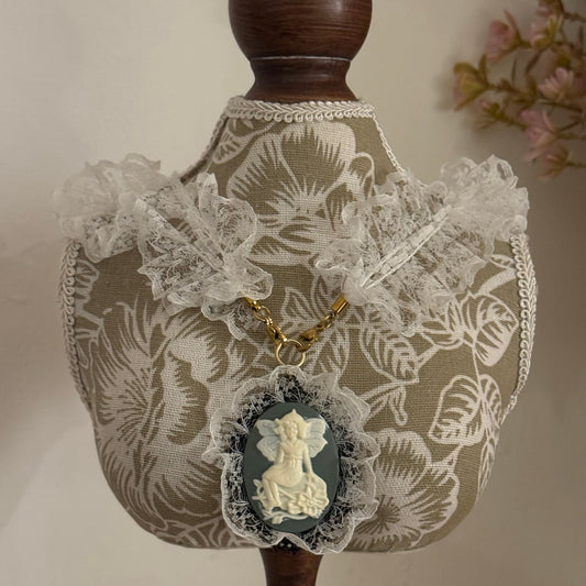 Seraphic Lace Oval Relic Necklace