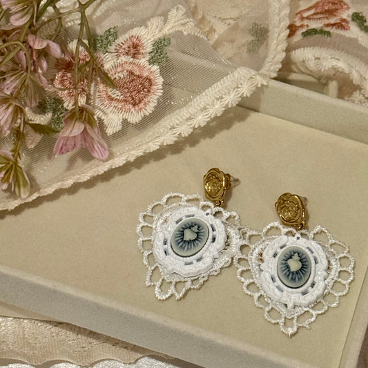 Victorian Fleur-Heart Dangles