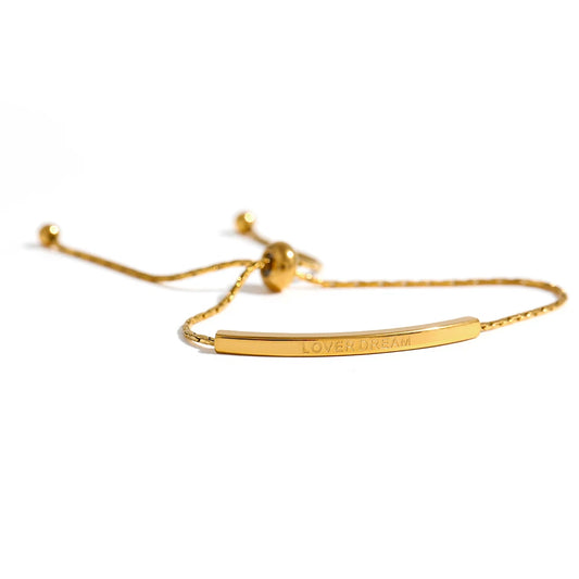 Elegant "Love Dream" Adjustable Chain Bangle Bracelet