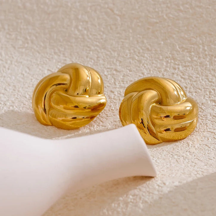 Round Unusual Stud Earrings
