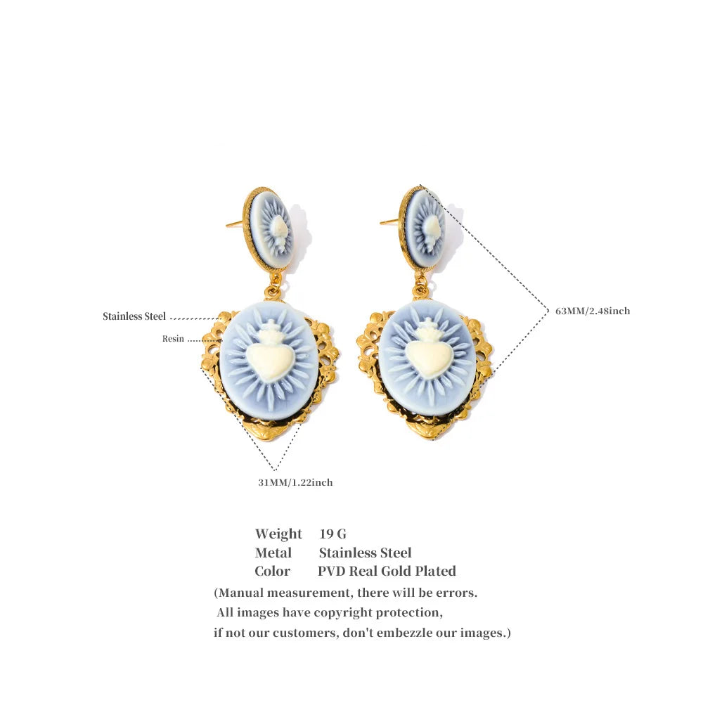 Victorian Rosette Heart Palais Earrings