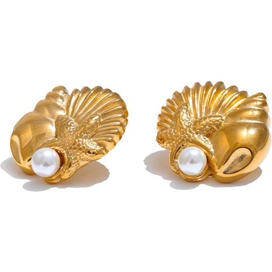 Golden Conch Studs