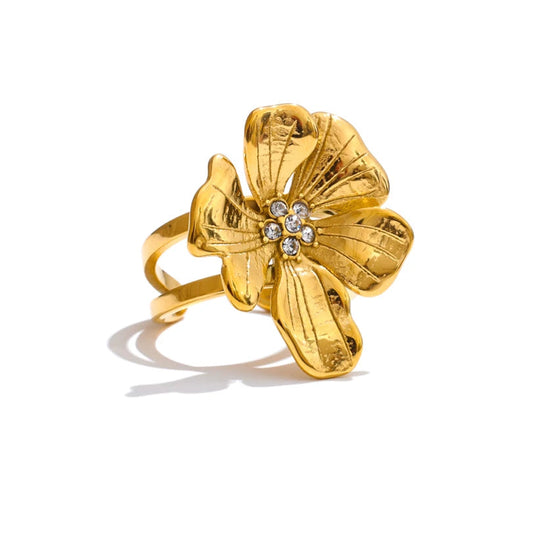 Adjustable Golden Flower Ring