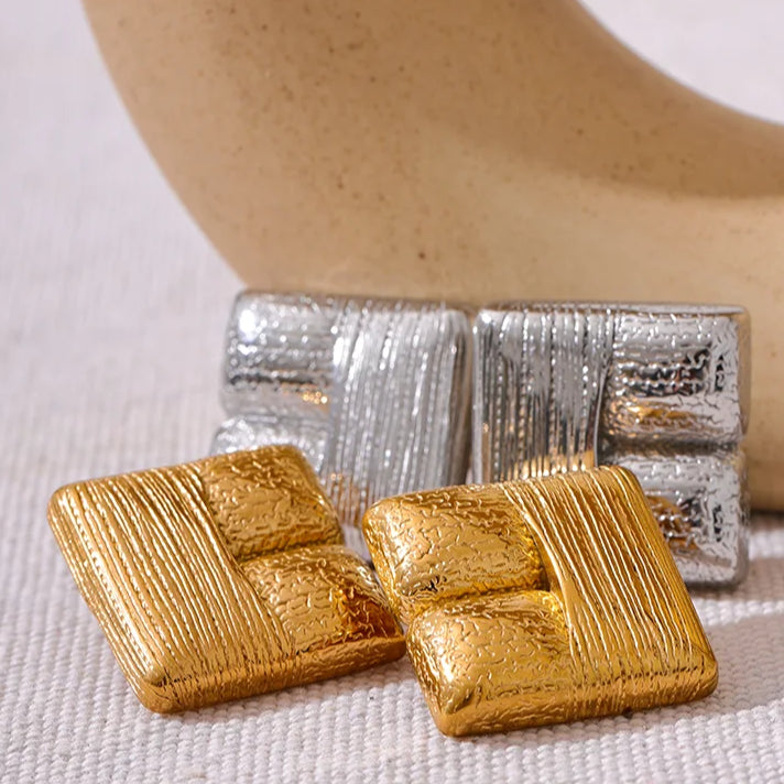 Square Statement Stud Earrings