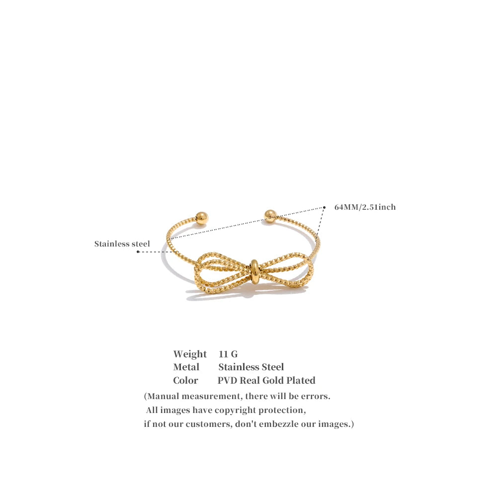 Bow Knot Adjustable Cuff Bracelet Bangle