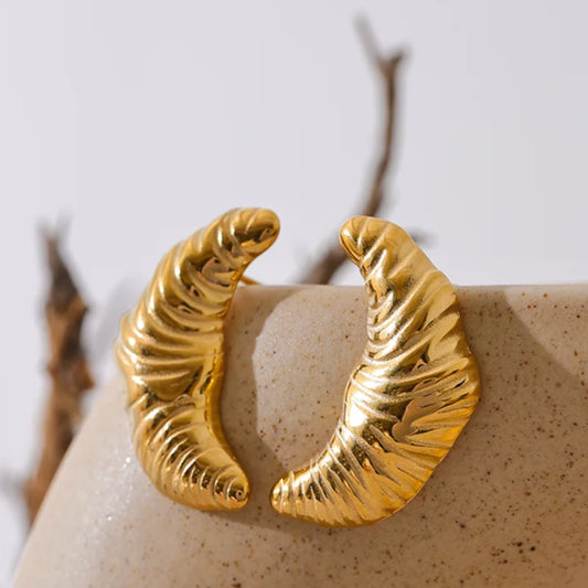 French Croissant  Stud Earrings