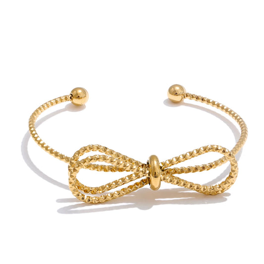 Bow Knot Adjustable Cuff Bracelet Bangle