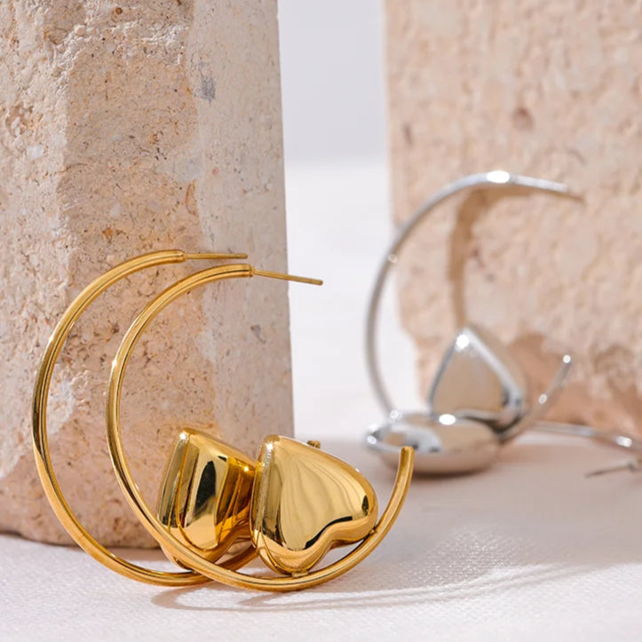 Starry Heart Charms Earrings