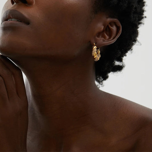 Luxe Twist Gold Hoop Earrings