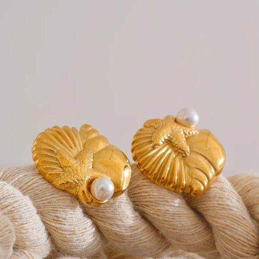 Golden Conch Studs