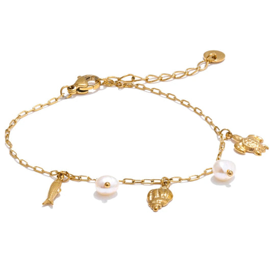 Marine Pearl Drop Bracelet