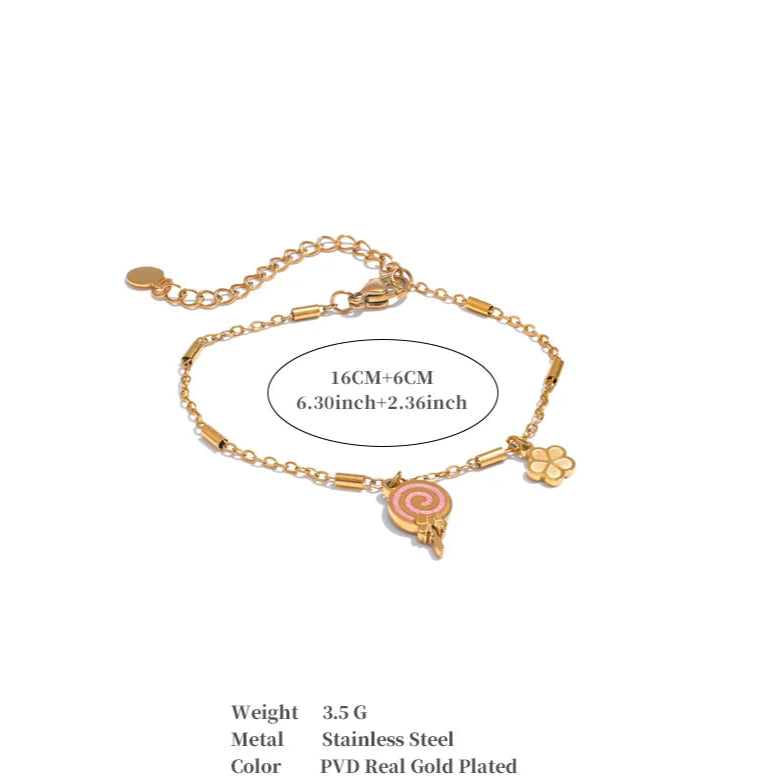 Lollipop Flower Drop Golden Bracelet