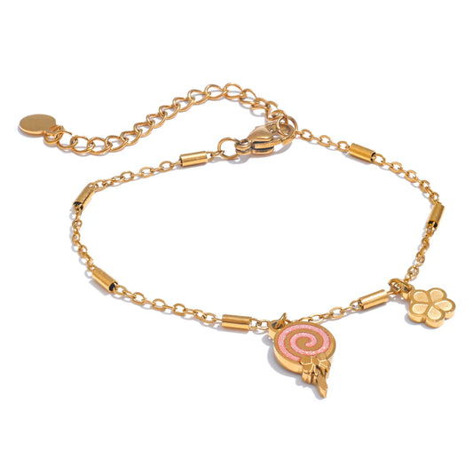 Lollipop Flower Drop Golden Bracelet