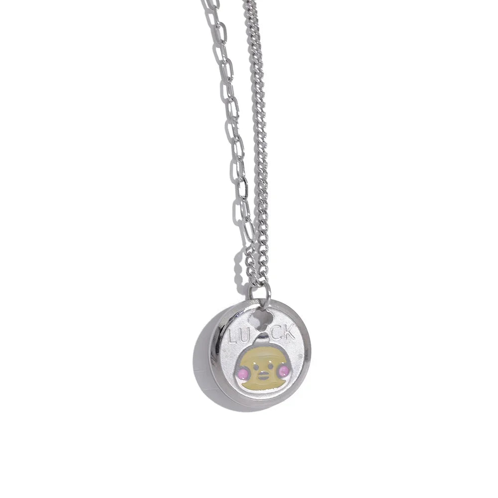 Little Duck Round Pendant Chic Necklace