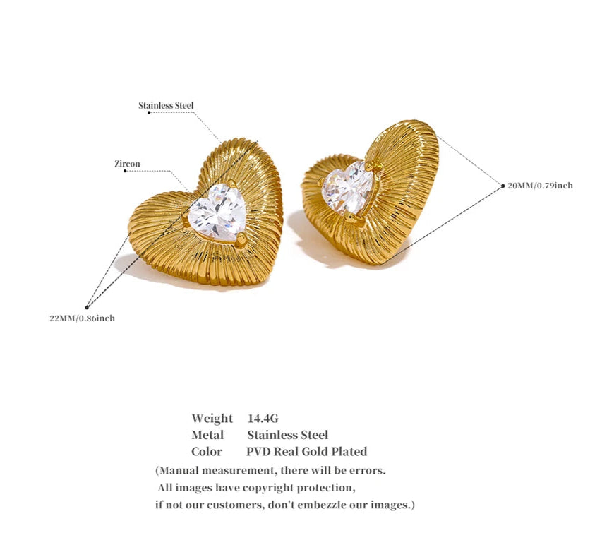 Delicate Heart Stud Earrings