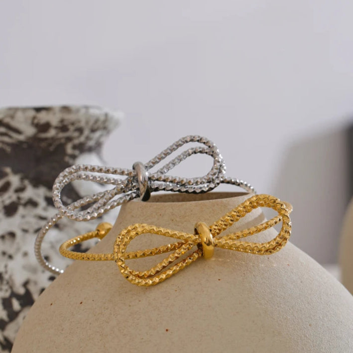 Bow Knot Adjustable Cuff Bracelet Bangle