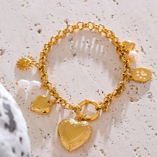 Serene Heart Pearl Bracelet