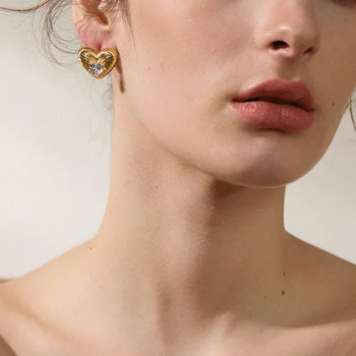 Delicate Heart Stud Earrings