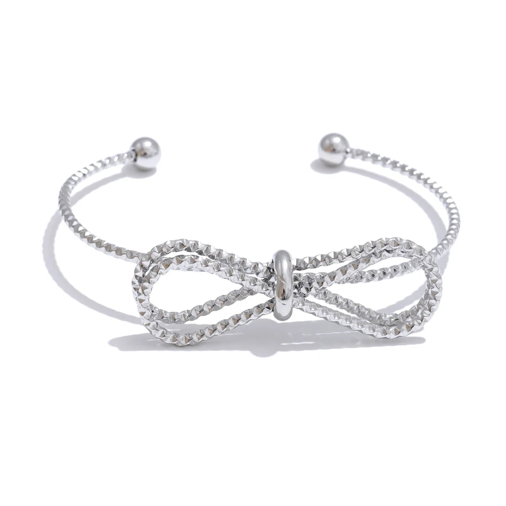 Bow Knot Adjustable Cuff Bracelet Bangle