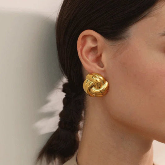 Round Unusual Stud Earrings