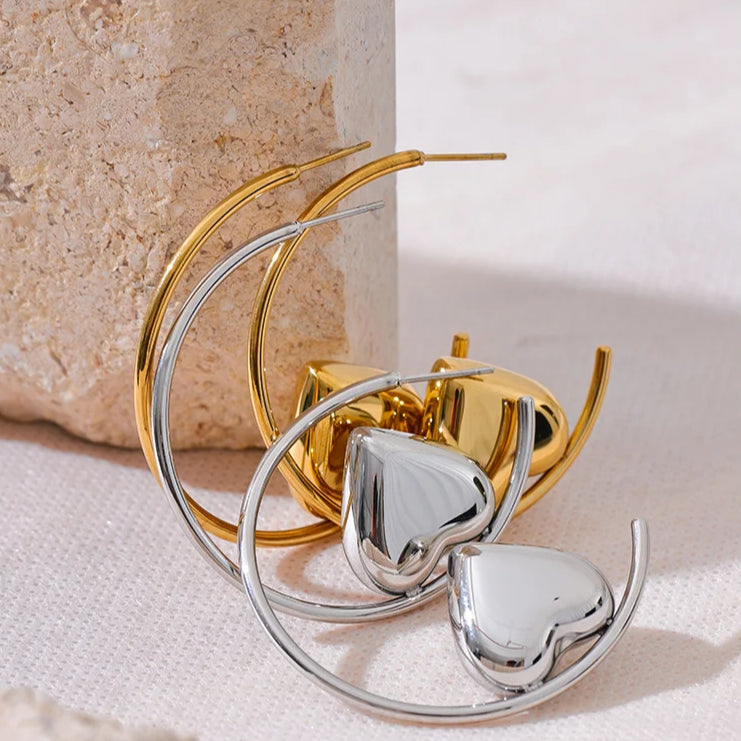 Starry Heart Charms Earrings