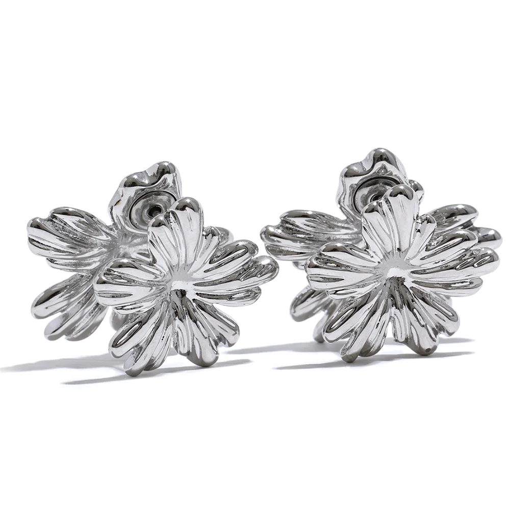 Kerria Japonica Flower Golden Earrings