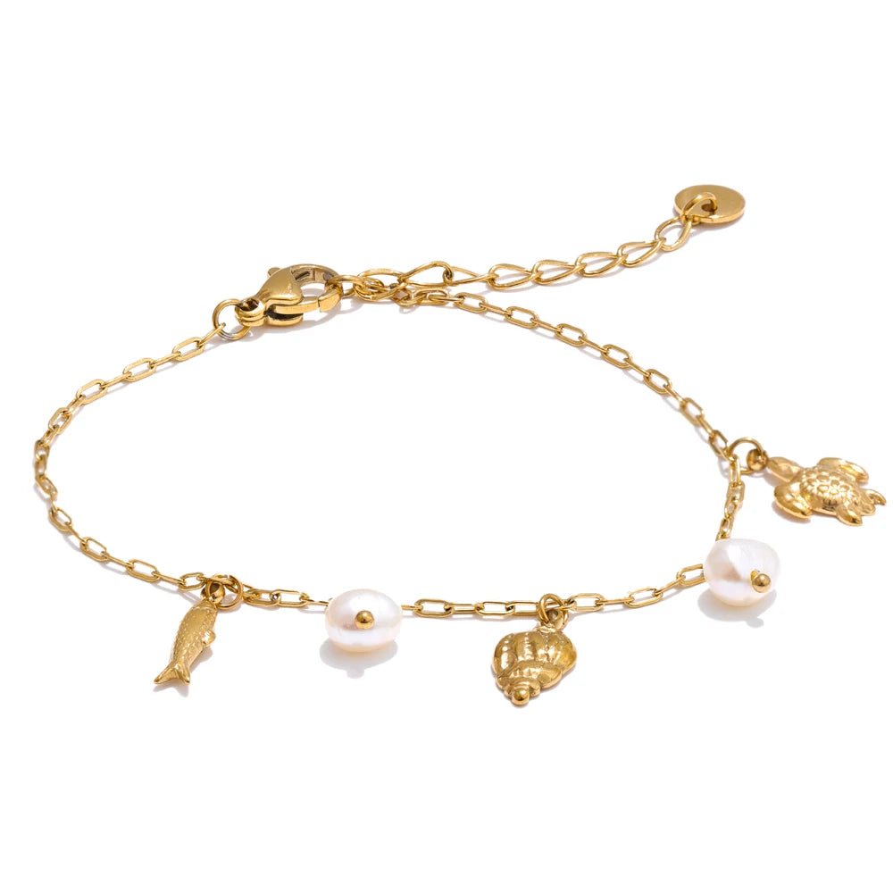 Marine Pearl Drop Bracelet