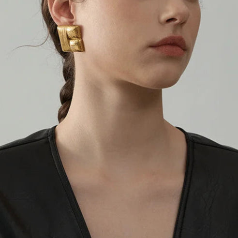 Square Statement Stud Earrings