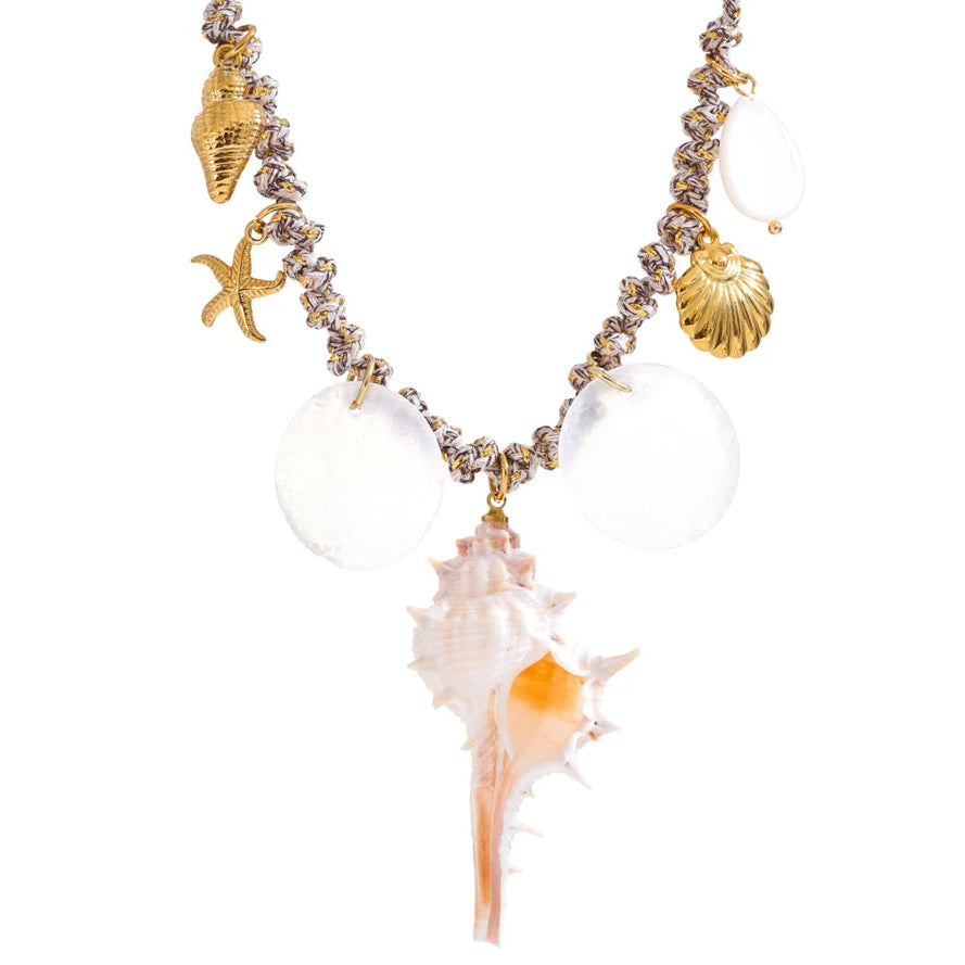 Seashell Embrace Pendant Necklace