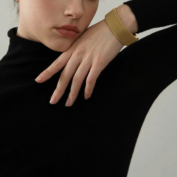 Sleek Open Cuff Bangle Bracelet