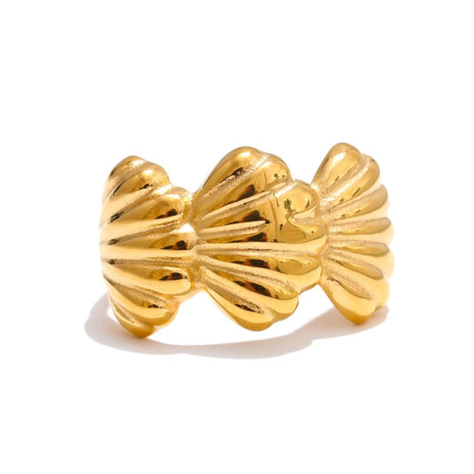 Adjustable Seashell Wave Ring