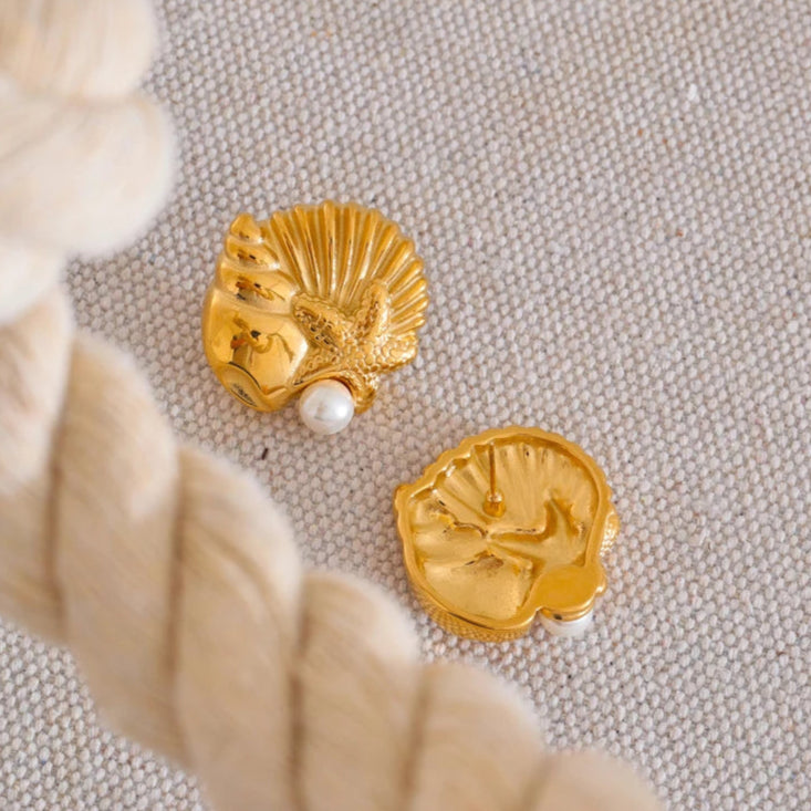 Golden Conch Studs