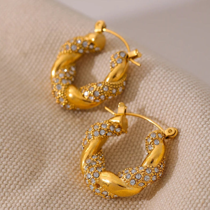 Luxe Twist Gold Hoop Earrings