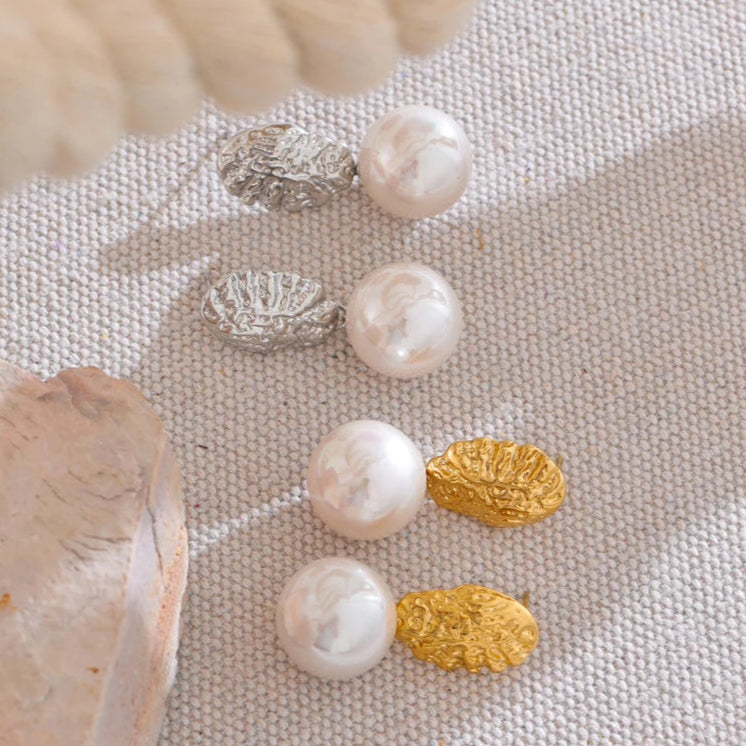 Luxe Pearl Geometry Earrings