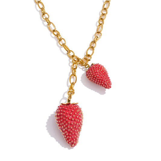 Juicy Red Strawberry Pendant